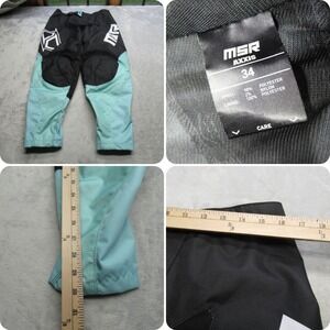 MSR Axxis Pants Mens‎ 32 Black Teal Adjustable Colorblock Bike Riding Motocross